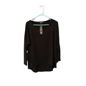WOMEN'S Black Long Sleeve Pull Over Tunic Style Blouse NWT Small